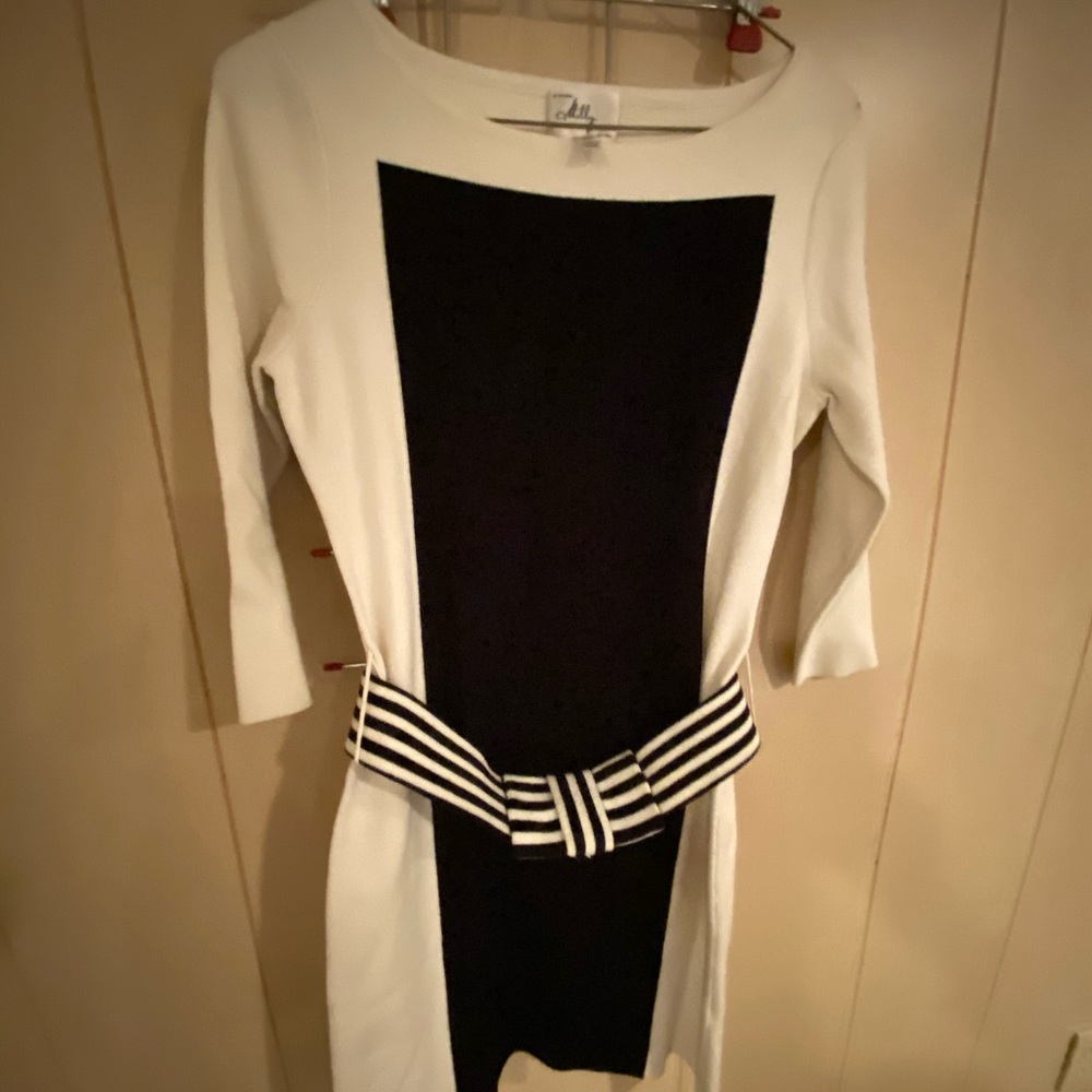 Milly knit black and white dress